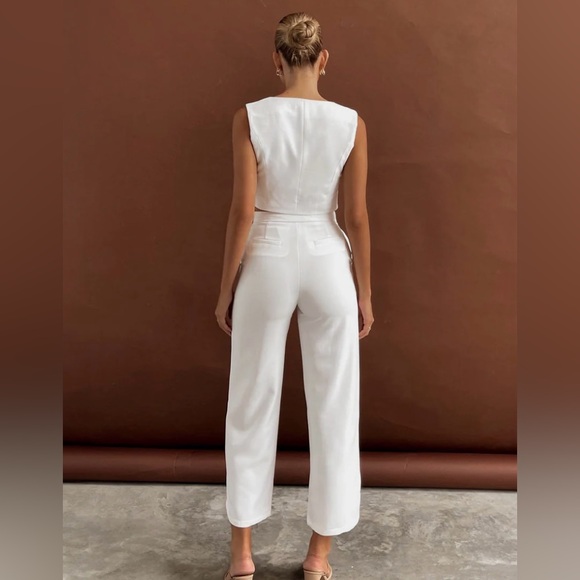 Commence Solid Asymmetrical Straight Leg Pants Set - Picture 2 of 6